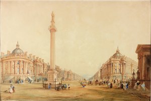 Progetto per il Monumento di Grey e disposizione proposta e stile di architettura per Grey Street da Benjamin Green